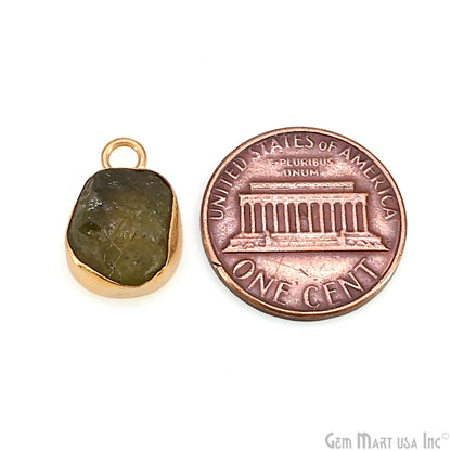 Rough Gemstone 15x10mm Gold Plated Single Bail Connector