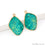 Turquoise Free Form Gold Plated Bezel Smooth Slab Slice Thick Gemstone Connector 29x17mm 1 Pair