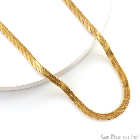 Gold Herringbone Minimalist Necklace 18 inch