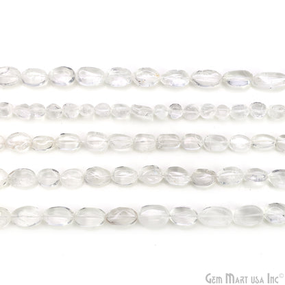 Crystal Tumble Beads Free Form Drilled Beads 9-13X6-7mm Waist Beads, Rondelle Bead Strand 13 Inch