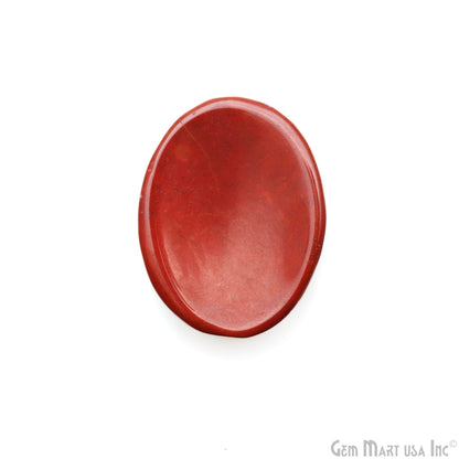 Red Jasper Oval Worry Stone - Natural Hand-Carved Thumb Gemstone