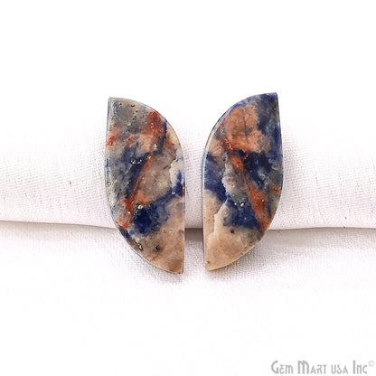 Sodalite Free Form 29x12mm Loose Gemstone For Earring Pair