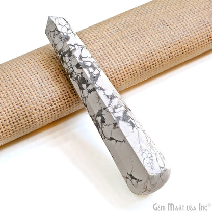 Howlite Gemstone Jumbo Tower Crystal Tower Obelisk Healing Meditation Gemstones 4-5 Inch