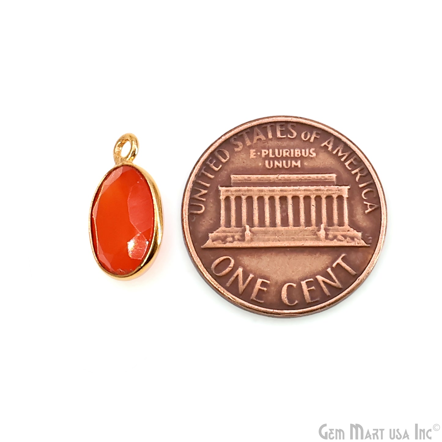 Oval 8x10mm Brilliant Cut Gold Plated Bezel Single Bail Connector