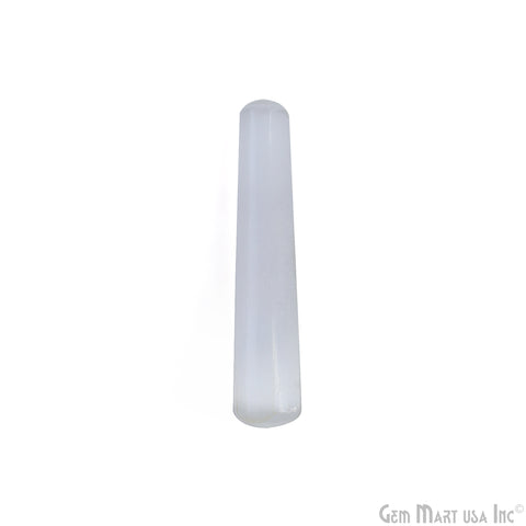 Selenite Hand Made SPA Massage Wand Reiki Healing Crystal Relaxation Meditation Collection Gift, Healing Crystal 4Inch