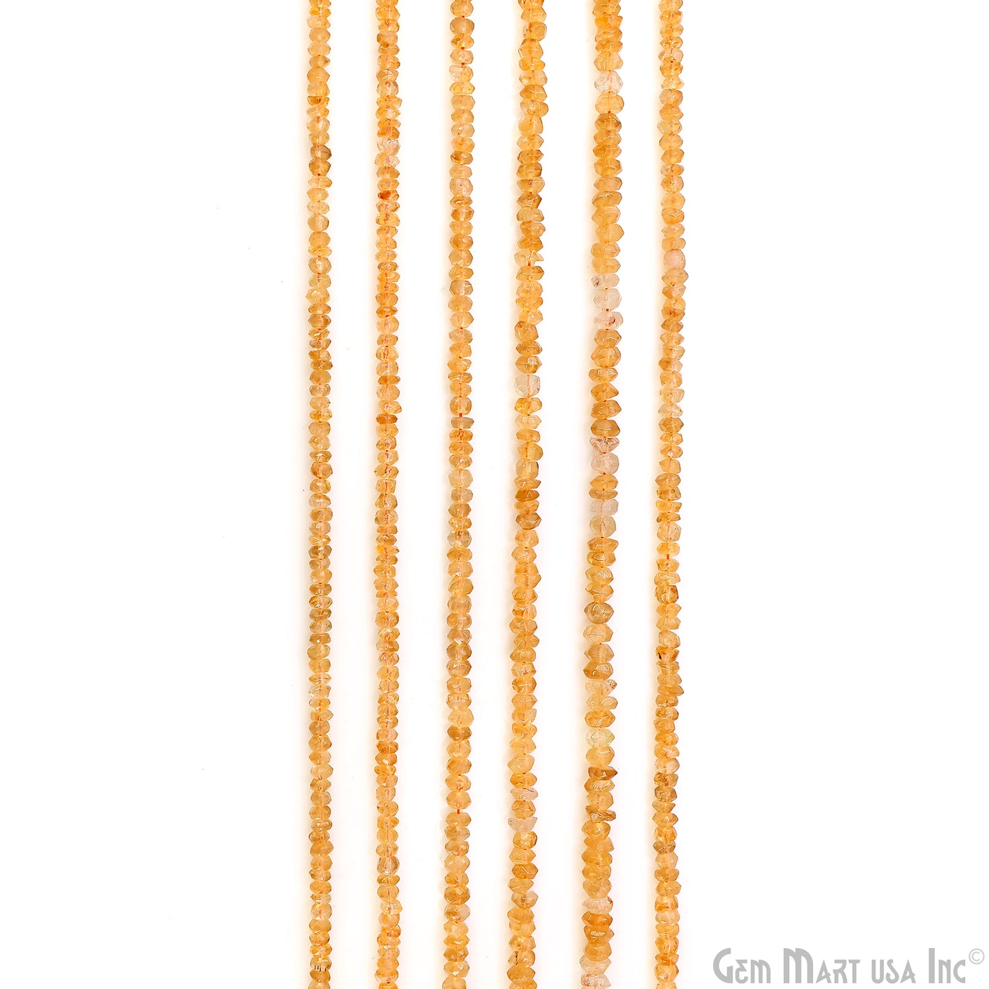 Citrine Faceted Round Drilled Beads 2-4mm Waist Beads, Rondelle Bead Strand 13 Inch