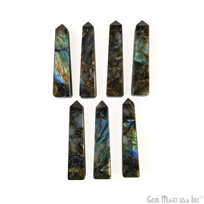 Labradorite Gemstone Rectangle Tower Shape 4Inch Crystal Tower Obelisk Healing Meditation Gemstones