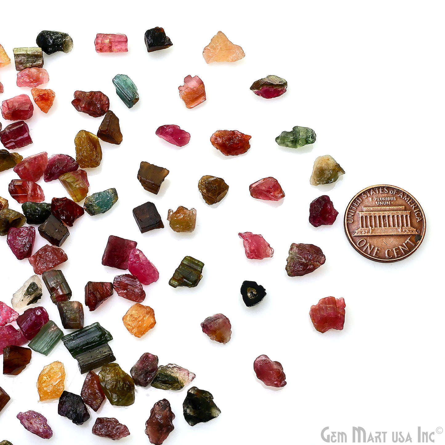 Multi Tourmaline Free Form Rough, 7-8mm, 0.71oz, 100% Natural Rough Loose Gems, Wholesale Gemstones