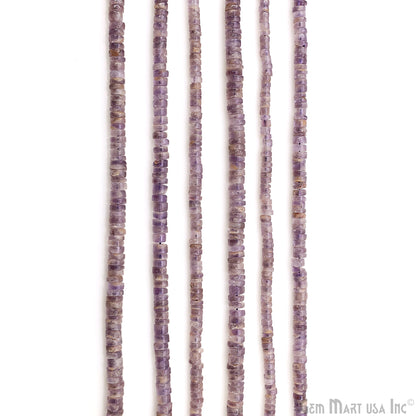 Amethyst Smooth Round Drilled Beads 3-6mm Waist Beads, Rondelle Bead Strand 14 Inch