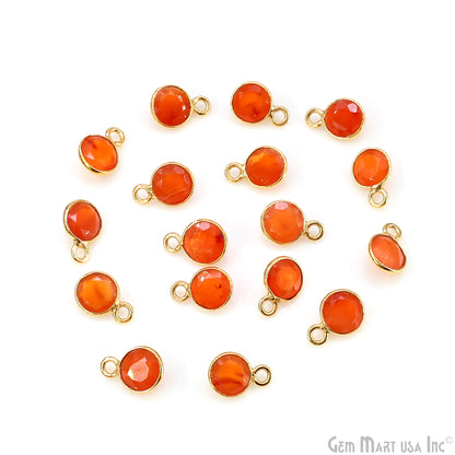 Round 6mm Brilliant Cut Gold Plated Bezel Single Bail Gemstone Connector