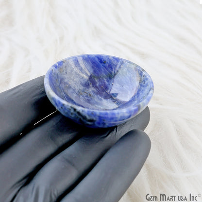 Natural Lapis Mini Carved Gemstone Bowl Cup 2 inch