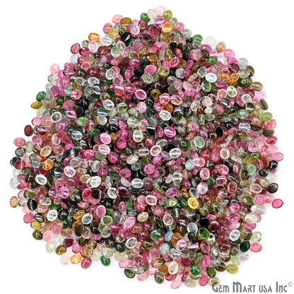 Multi Tourmaline Wholesale Gemstones, 100% Natural Semi-Precious Gems, Multi Color Cabochons Loose Gems, 4x5mm, Oval, 5 Carats