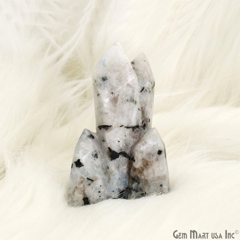 Rainbow Moonstone Crystal Cluster, Terminated Crystal Rock Cluster Family, Mineral Specimen, Home Decor, Spiritual Gift 3-4Inch