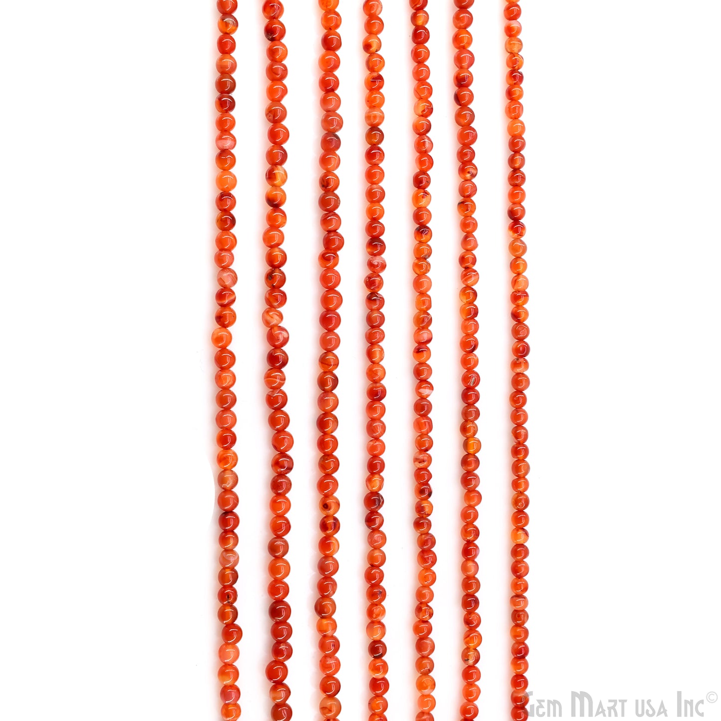 Carnelian Smooth Round Drilled Beads 4-5mm Waist Beads, Rondelle Bead Strand 13 Inch