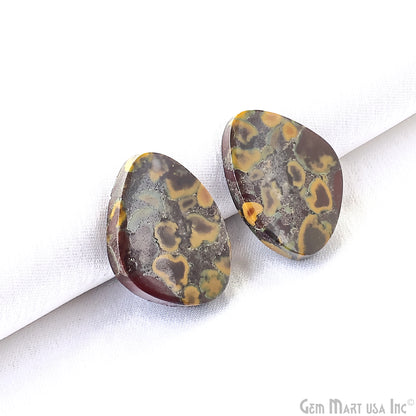 Fruit Jasper Free Form Shape 24x20mm Loose Gemstone For Earring Pair