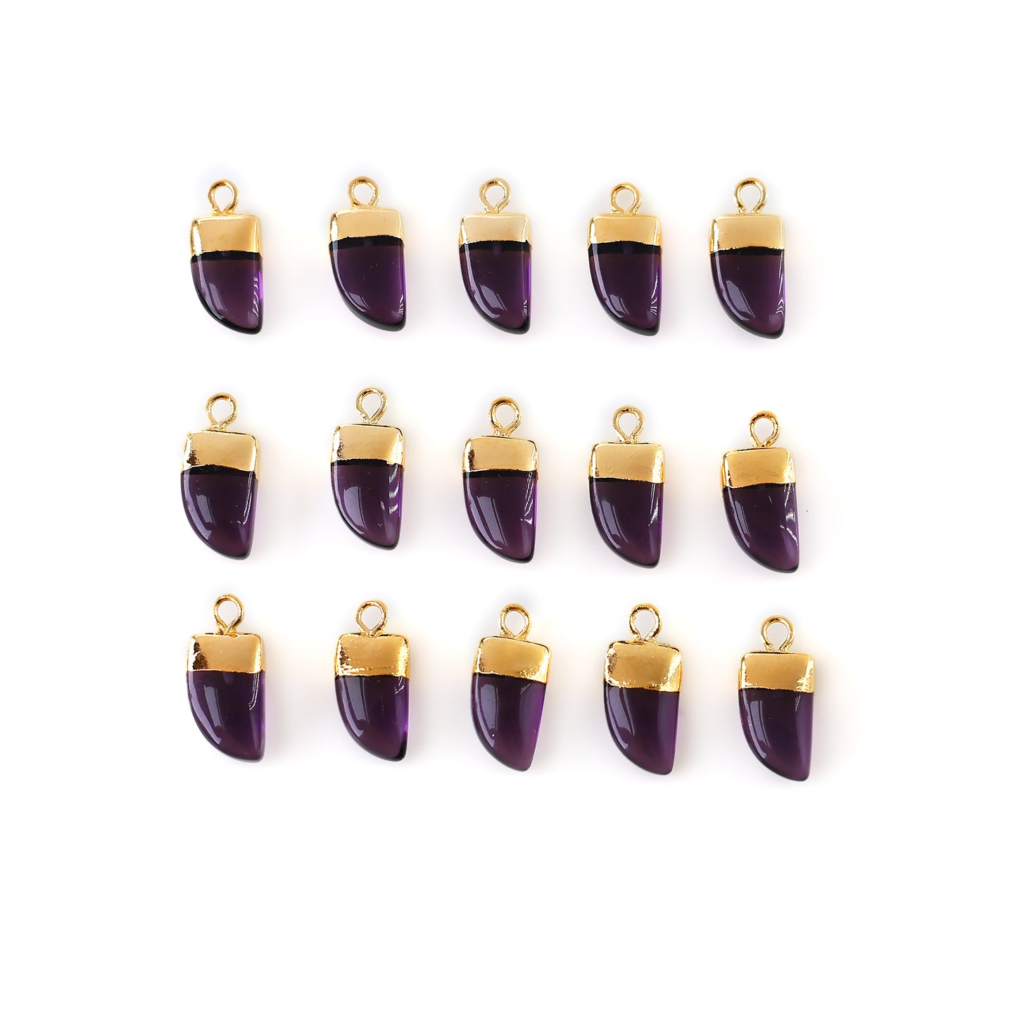 Tiger Nail Shape Gold Electroplated 16x8mm Gemstone Connector