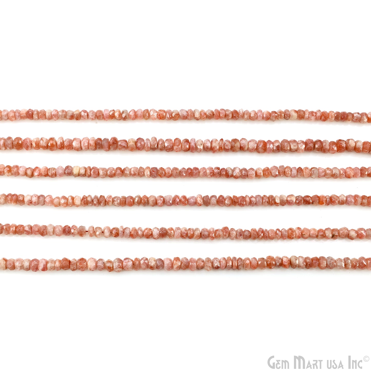 Strawberry Quartz Faceted Round Drilled Beads 4-6mm Waist Beads, Rondelle Bead Strand 13 Inch