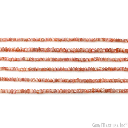 Strawberry Quartz Faceted Round Drilled Beads 4-6mm Waist Beads, Rondelle Bead Strand 13 Inch