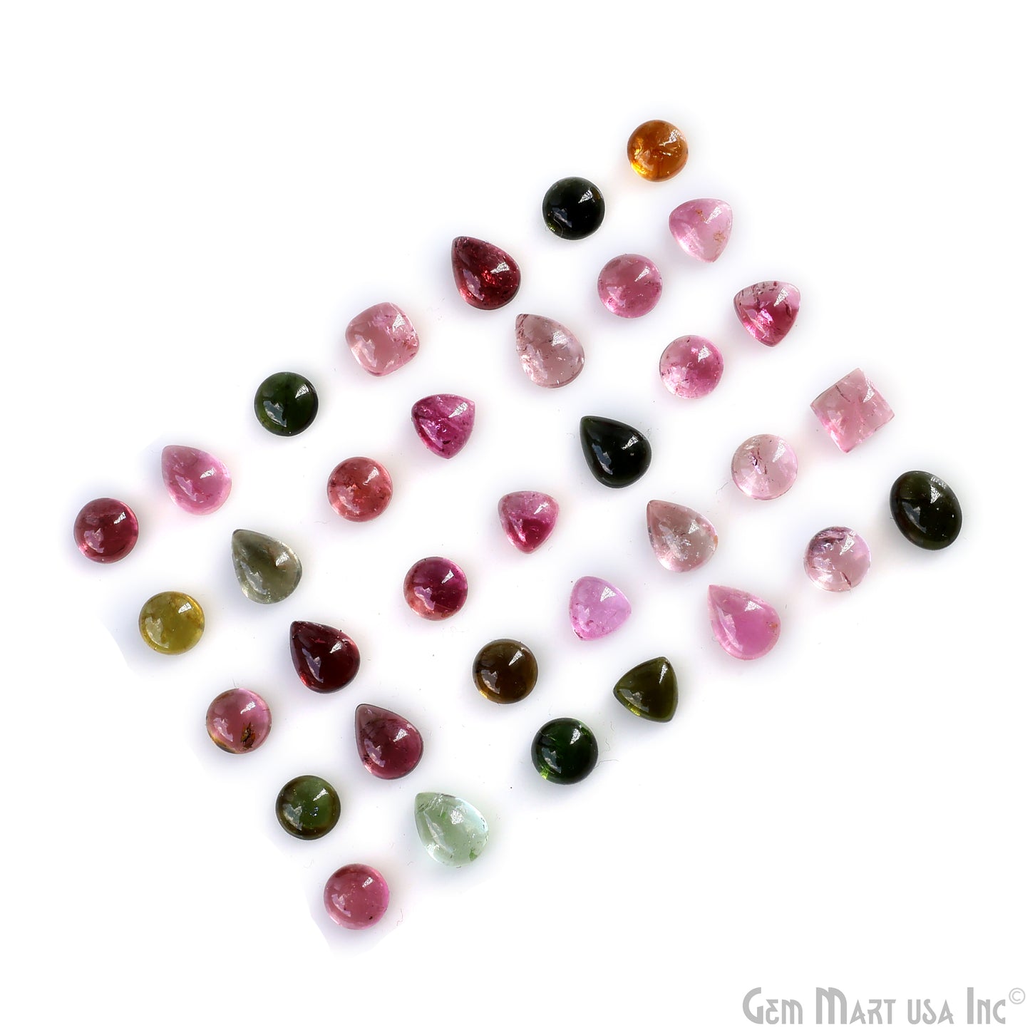 Multi Tourmaline Round & Pears Cabochon, 5-7mm, 5 Carats, 100% Natural Cabochon Loose Gems, Wholesale Gemstones