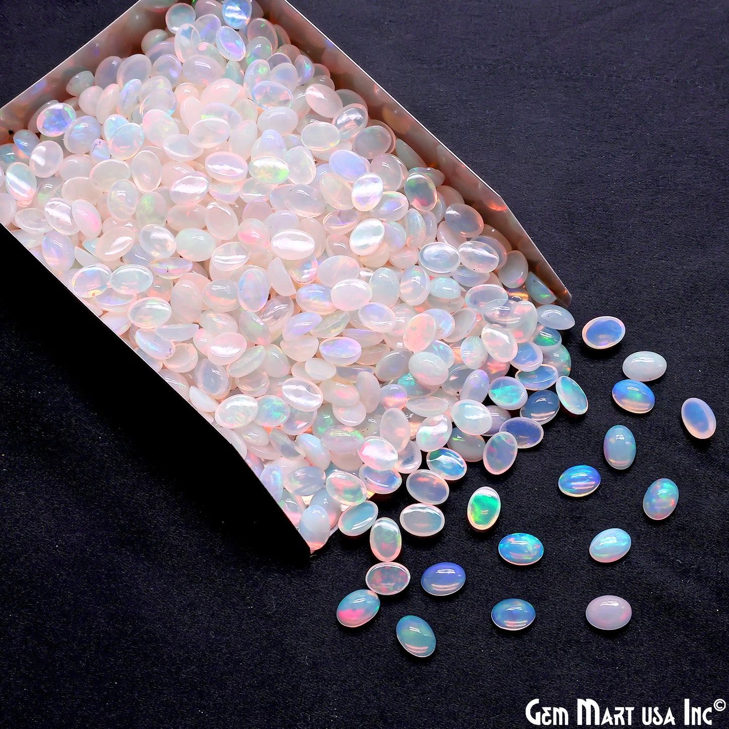 Ethiopian Opal Wholesale Gemstones, 100% Natural Precious Gems, Rainbow Cabochons Loose Gems, 7x5mm, Oval, 5PC