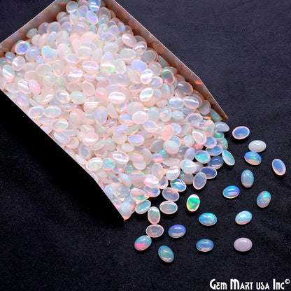 Ethiopian Opal Wholesale Gemstones, 100% Natural Precious Gems, Rainbow Cabochons Loose Gems, 7x5mm, Oval, 5PC