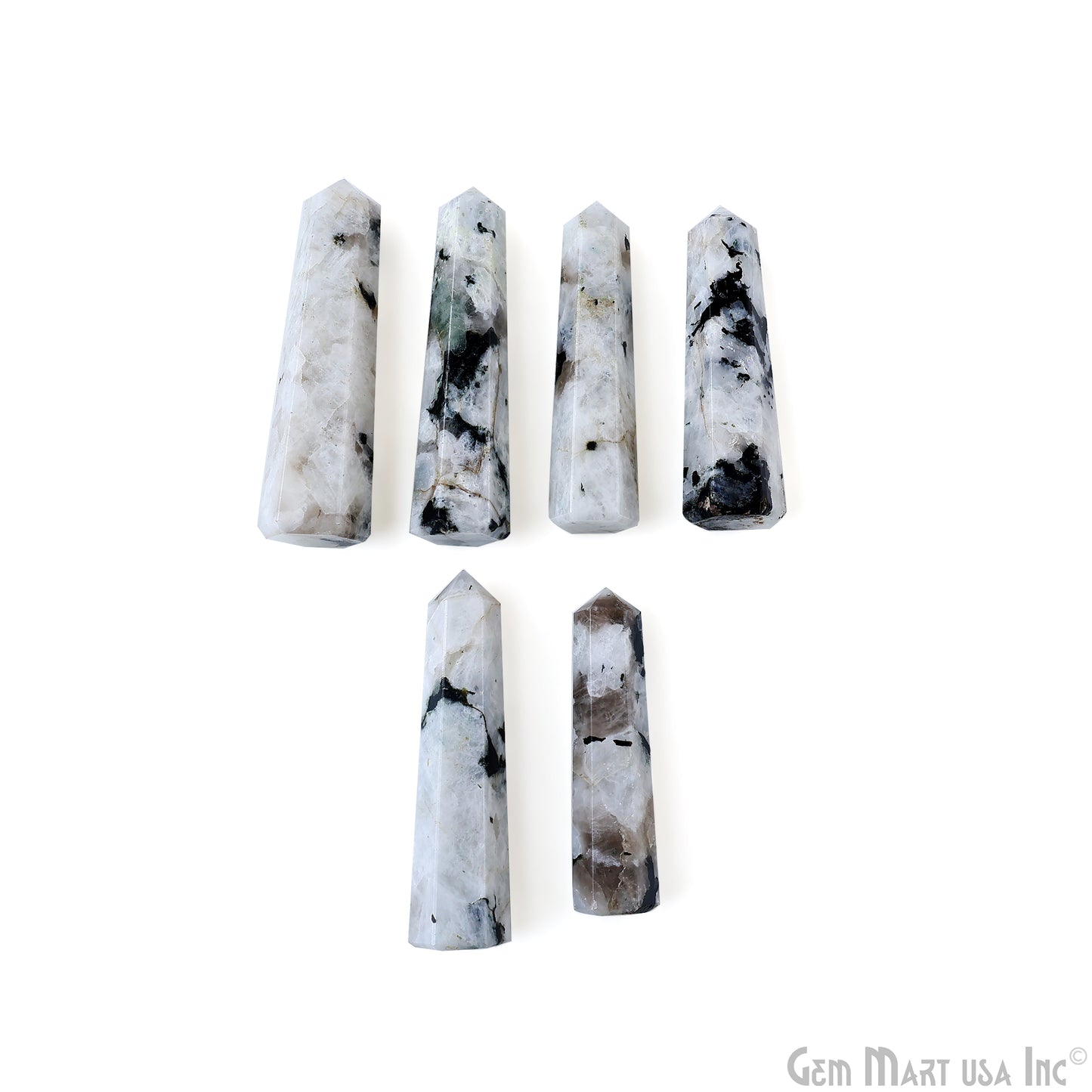 Rainbow Moonstone Gemstone Jumbo Tower Crystal Tower Obelisk Healing Meditation Gemstones 2-3 Inch