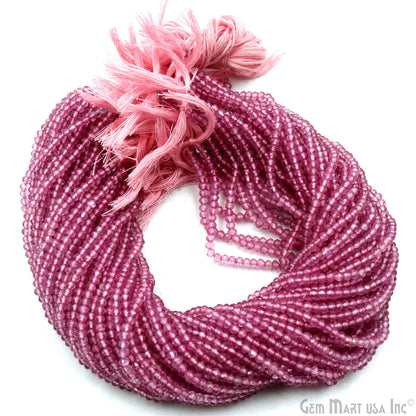 Gemstone Rondelle Bead Strands, Round Faceted, Polished Beads, Handmade Rondelle Beads, 12.5-inch, 3-4mm Round Strands for DIY Jewelry Making