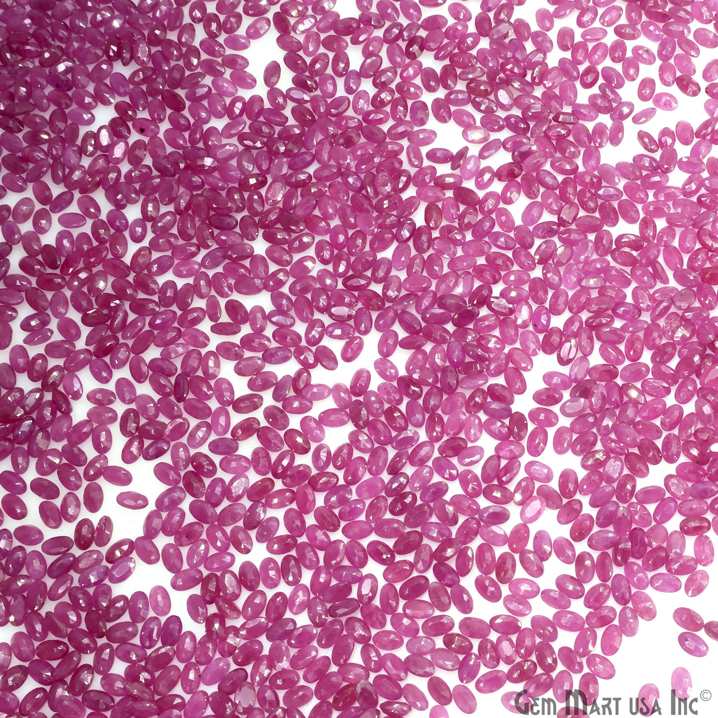 Ruby Wholesale Gemstones, 100% Natural Precious Gems, Pink Faceted Loose Gems, 5x3mm, Oval, 5 Carats