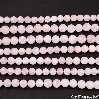 Rose Quartz Smooth Round Drilled Beads 9-10mm Waist Beads, Rondelle Bead Strand 13 Inch