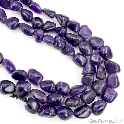 Amethyst Tumble Beads Free Form Drilled Beads 7-10X13-18mm Waist Beads, Rondelle Bead Strand 14 Inch
