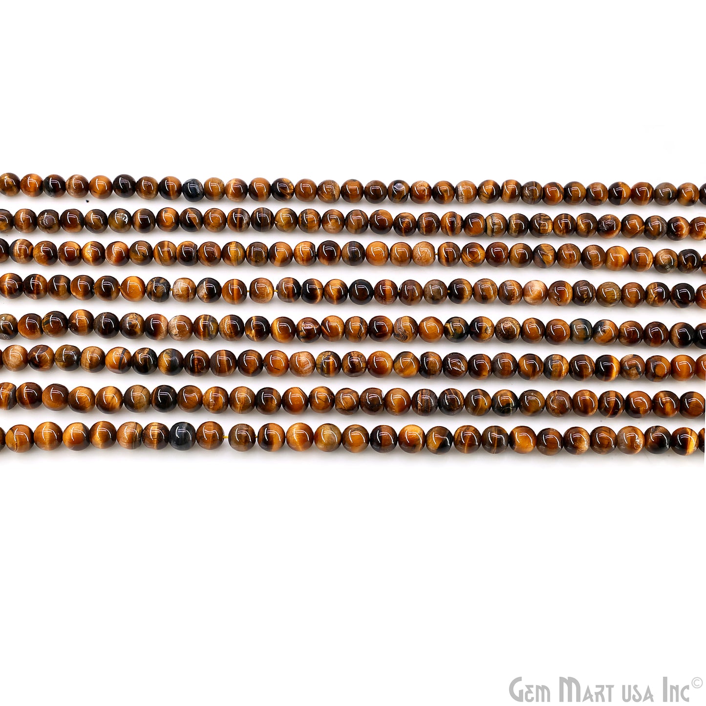 Tiger Eye Smooth Round Drilled Beads 5-7mm Waist Beads, Rondelle Bead Strand 13 Inch