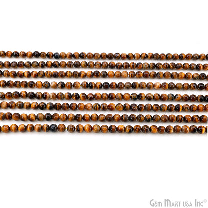 Tiger Eye Smooth Round Drilled Beads 5-7mm Waist Beads, Rondelle Bead Strand 13 Inch