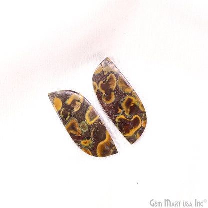 Fruit Jasper Free Form Shape 28x15mm Loose Gemstone For Earring Pair