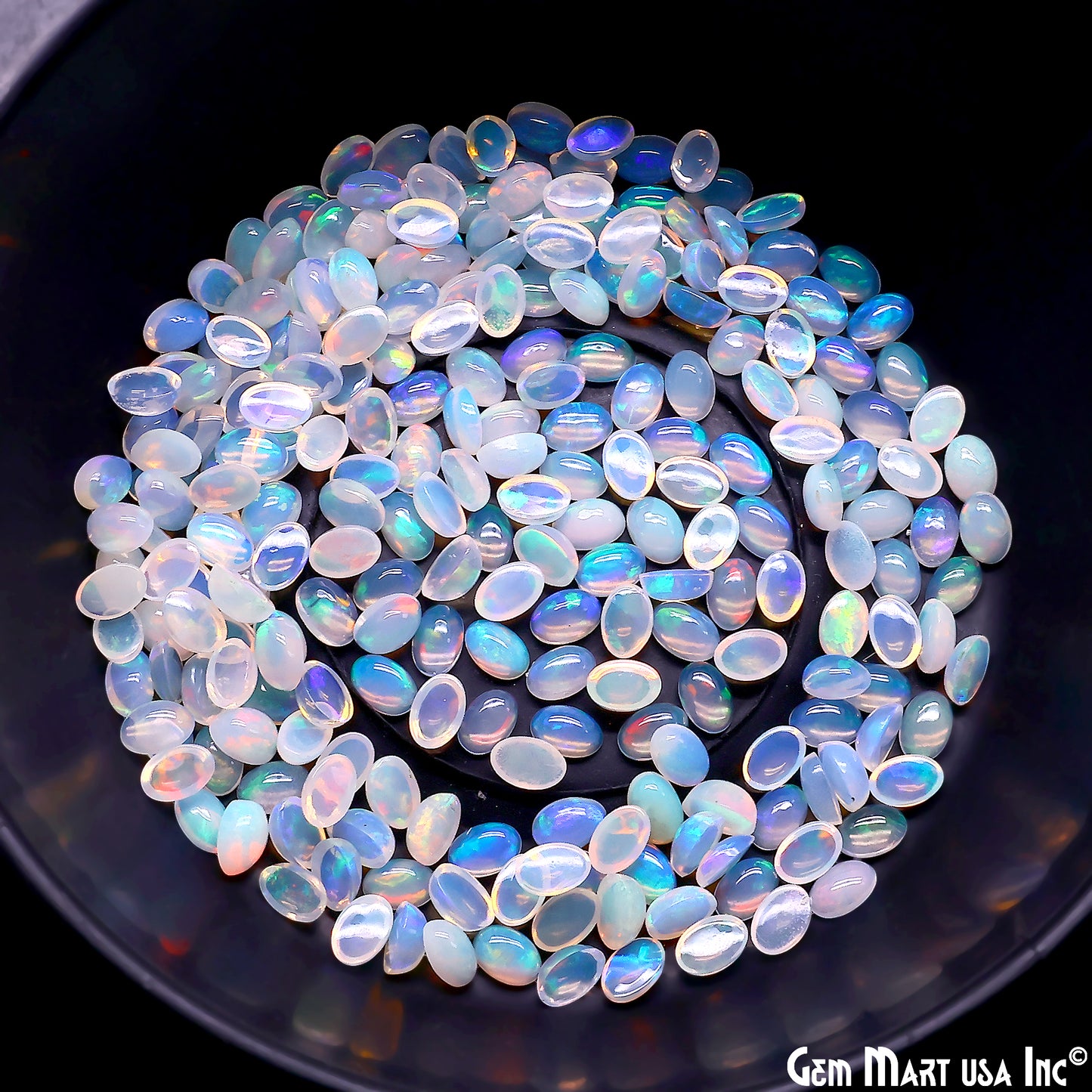 Ethiopian Opal Wholesale Gemstones, 100% Natural Precious Gems, Rainbow Cabochons Loose Gems, 6x4mm, Oval, 5PC