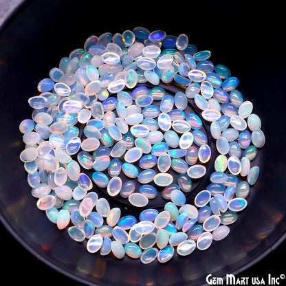 Ethiopian Opal Wholesale Gemstones, 100% Natural Precious Gems, Rainbow Cabochons Loose Gems, 6x4mm, Oval, 5PC