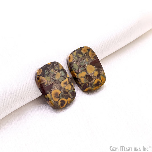 Fruit Jasper Octagon Shape 20x18mm Loose Gemstone For Earring Pair