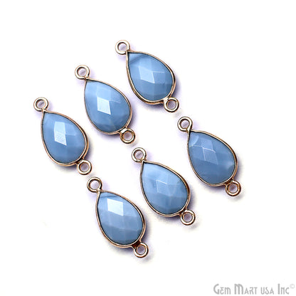 Pear Double Bail Gold Bezel 8x12mm Gemstone Connector