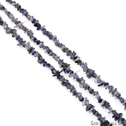 Iolite Chip Beads, 34 Inch, Natural Chip Strands, Drilled Strung Nugget Beads, 3-7mm, Polished, GemMartUSA (CHIO-70001)