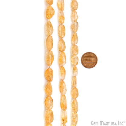 Citrine Tumble Beads Free Form Drilled Beads 8-11X15-25mm Waist Beads, Rondelle Bead Strand 13 Inch