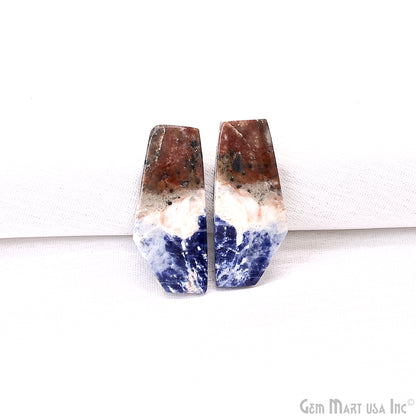 Sodalite Free Form 28x13mm Loose Gemstone For Earring Pair