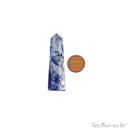 Sodalite Gemstone Jumbo Tower Crystal Tower Obelisk Healing Meditation Gemstones 2-3 Inch