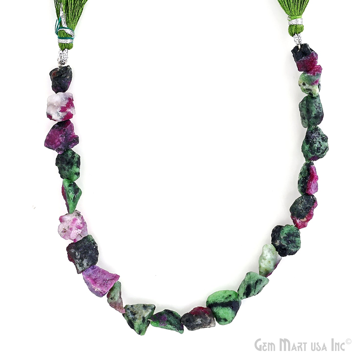 Ruby Zoisite Rough Beads, 9 Inch Gemstone Strands, Drilled Strung Briolette Beads, Free Form, 7x5mm