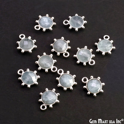 Round 13x11mm Design Bezel Single Plated Single Bail Gemstone Connector