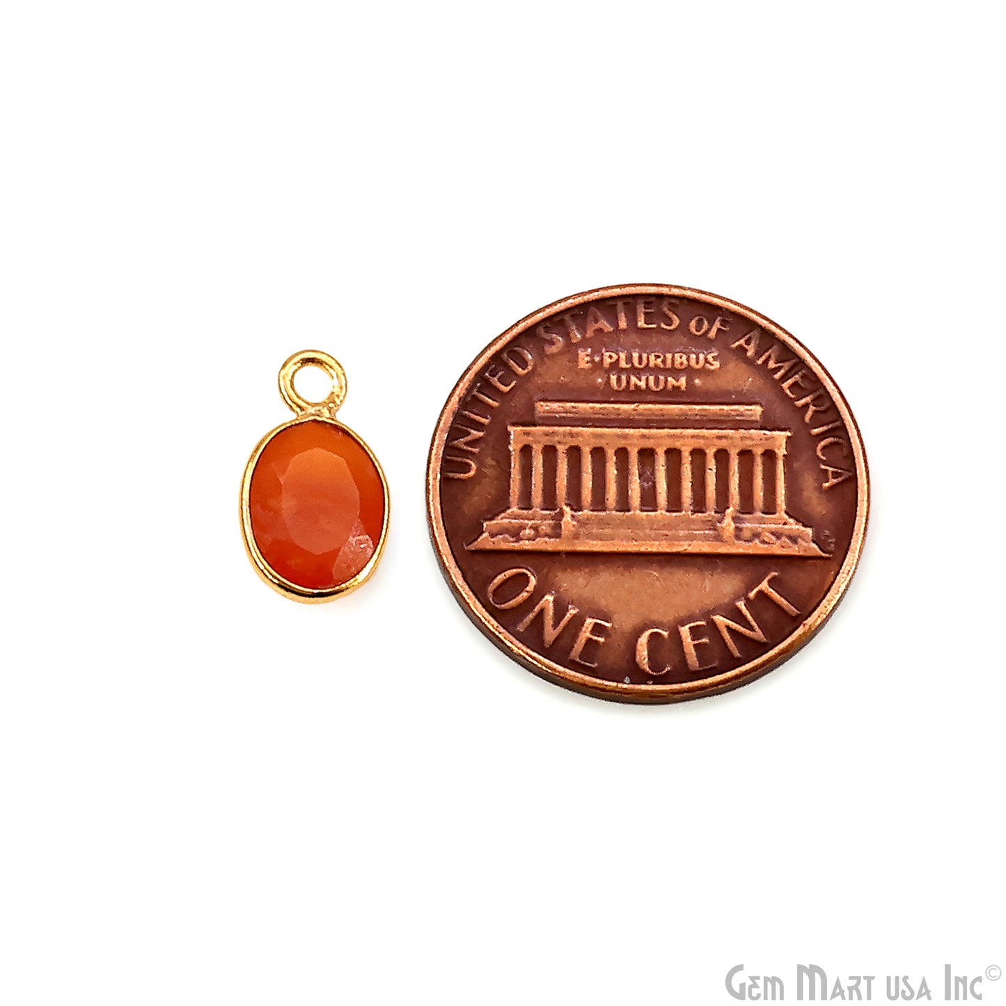 Oval 6x8mm Brilliant Cut Gold Plated Bezel Single Bail Connector