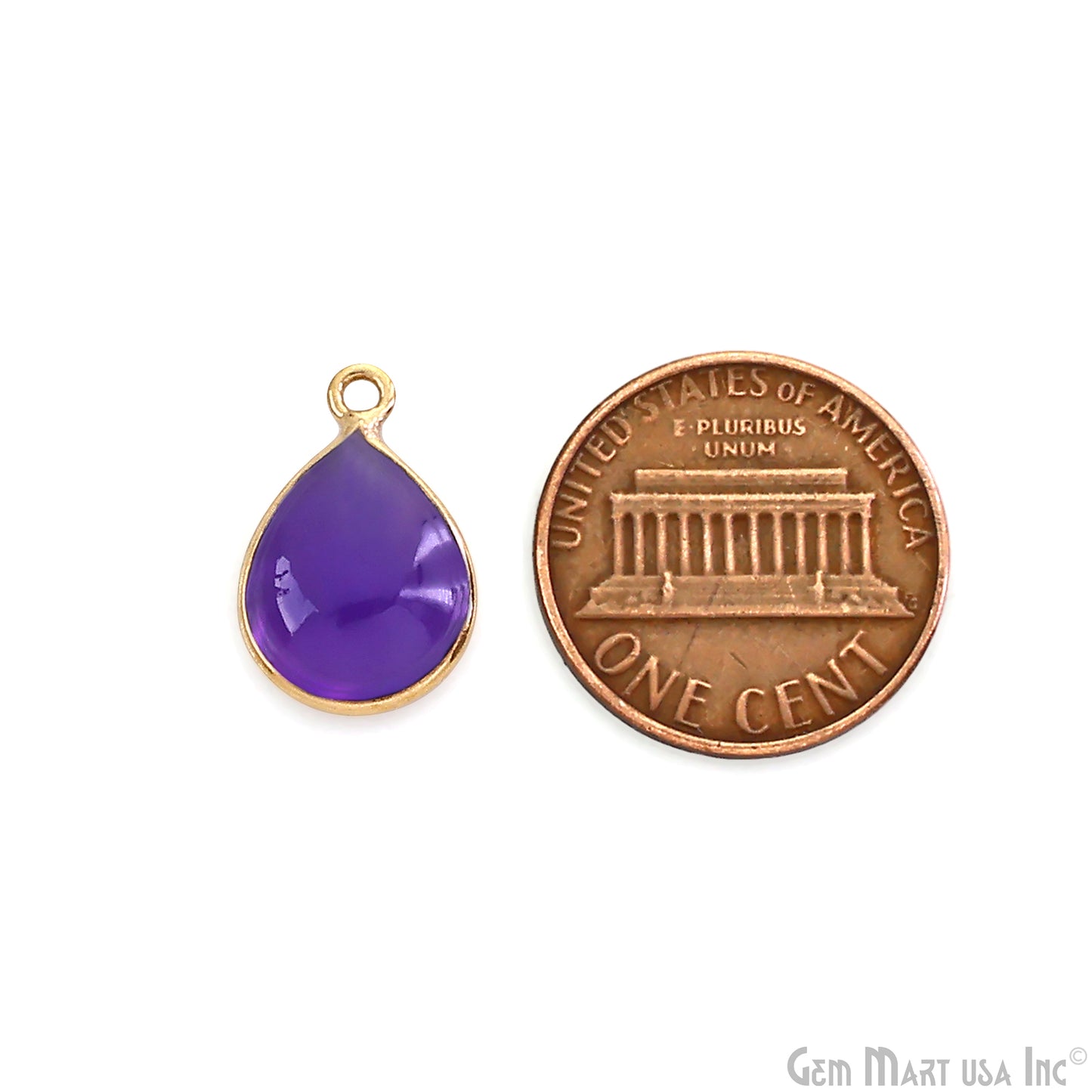 Amethyst Cabochon Pears 10x12mm Single Bail Gold Plated Twisted Design Bezel Connector