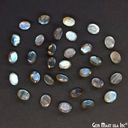 Labradorite Wholesale Gemstones, 100% Natural Semi-Precious Gems, Blue Flash Faceted Loose Gems, 8x10mm, Oval, 5PC Lot
