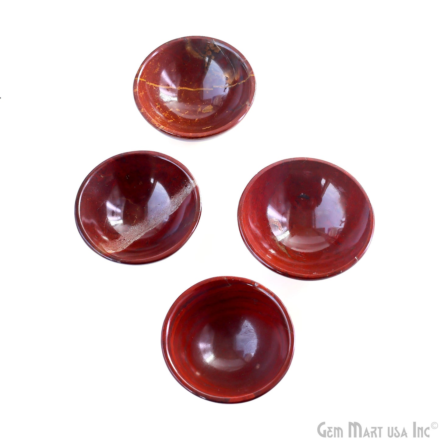 Natural Red Jasper Mini Carved Gemstone Bowl Cup 2 inch