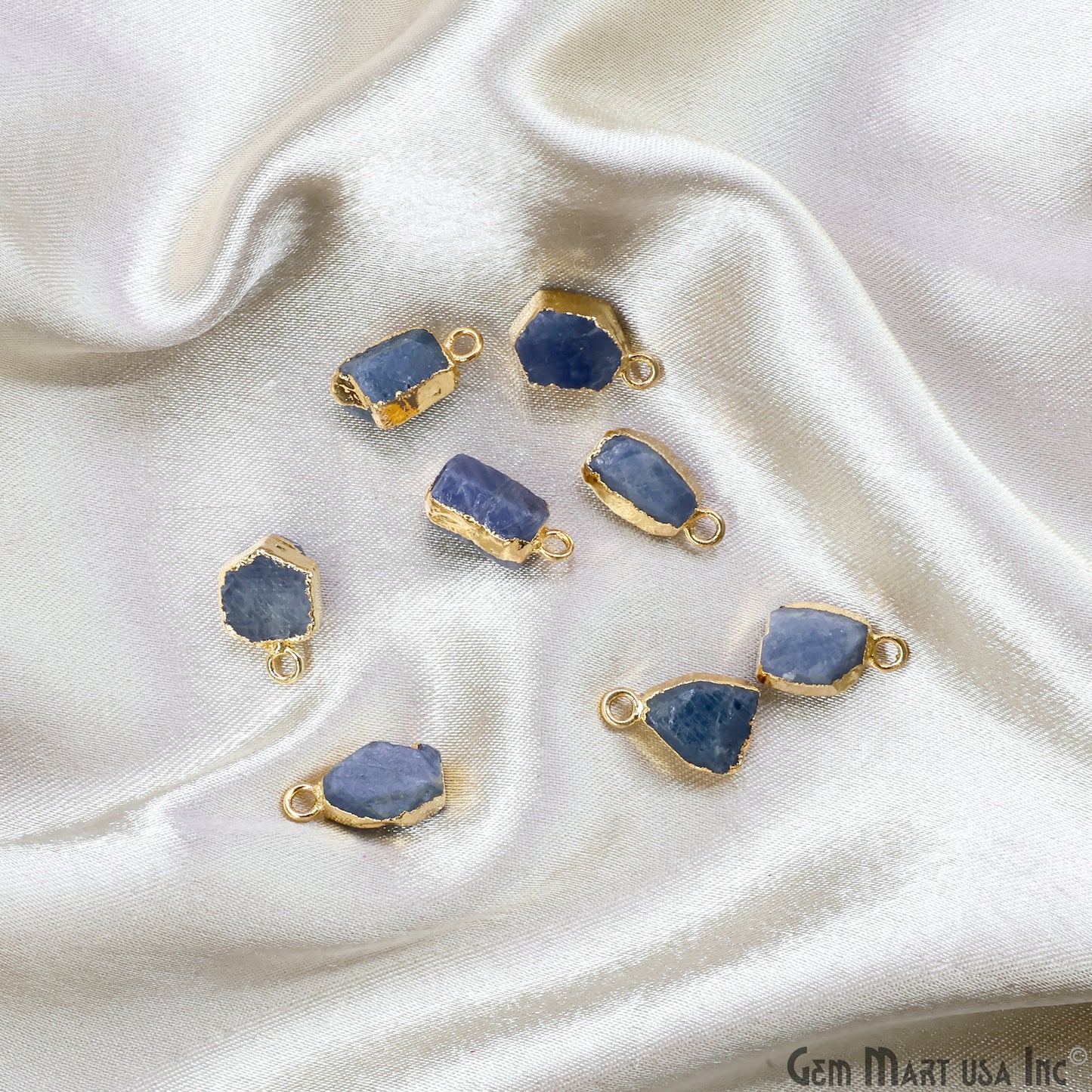 Organic Rough Gold Electroplated 13x7mm Single Bail Gemstone Charm Crystal Pendant