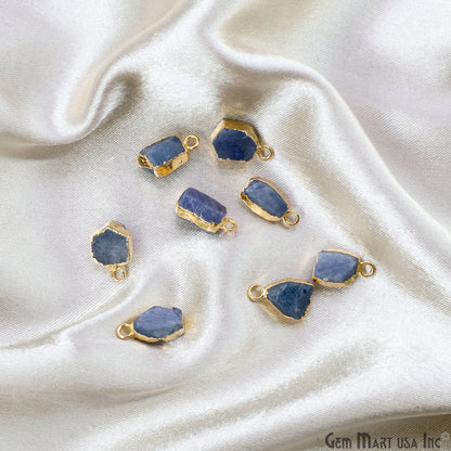 Organic Rough Gold Electroplated 13x7mm Single Bail Gemstone Charm Crystal Pendant