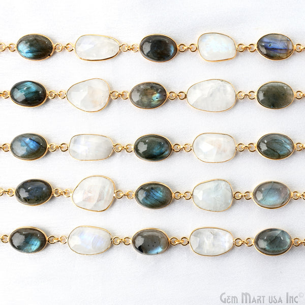 Rainbow Moonstone 10-15mm Faceted...